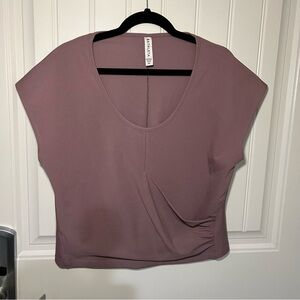 Athleta Flora Mauve Wrapped Bayview Tee Size XL